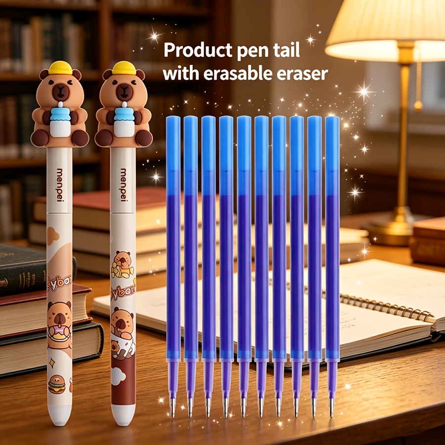 2/12pcs Capybara Twist Erasable Pens, Smooth Writing