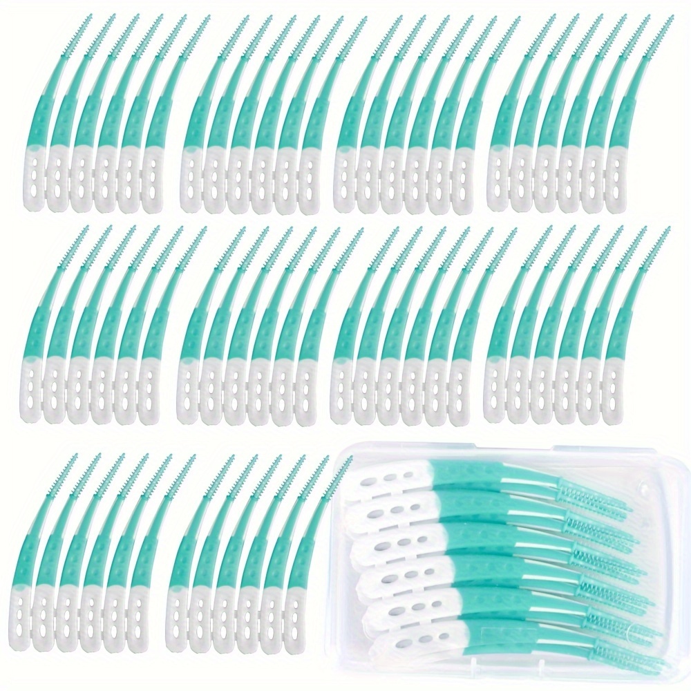 item picture 60 Arc-Shaped L-Shaped Interdental Brushes Clean The Gaps Between Teeth And Braces, Toothpicks, Disposable Soft Toothpicks