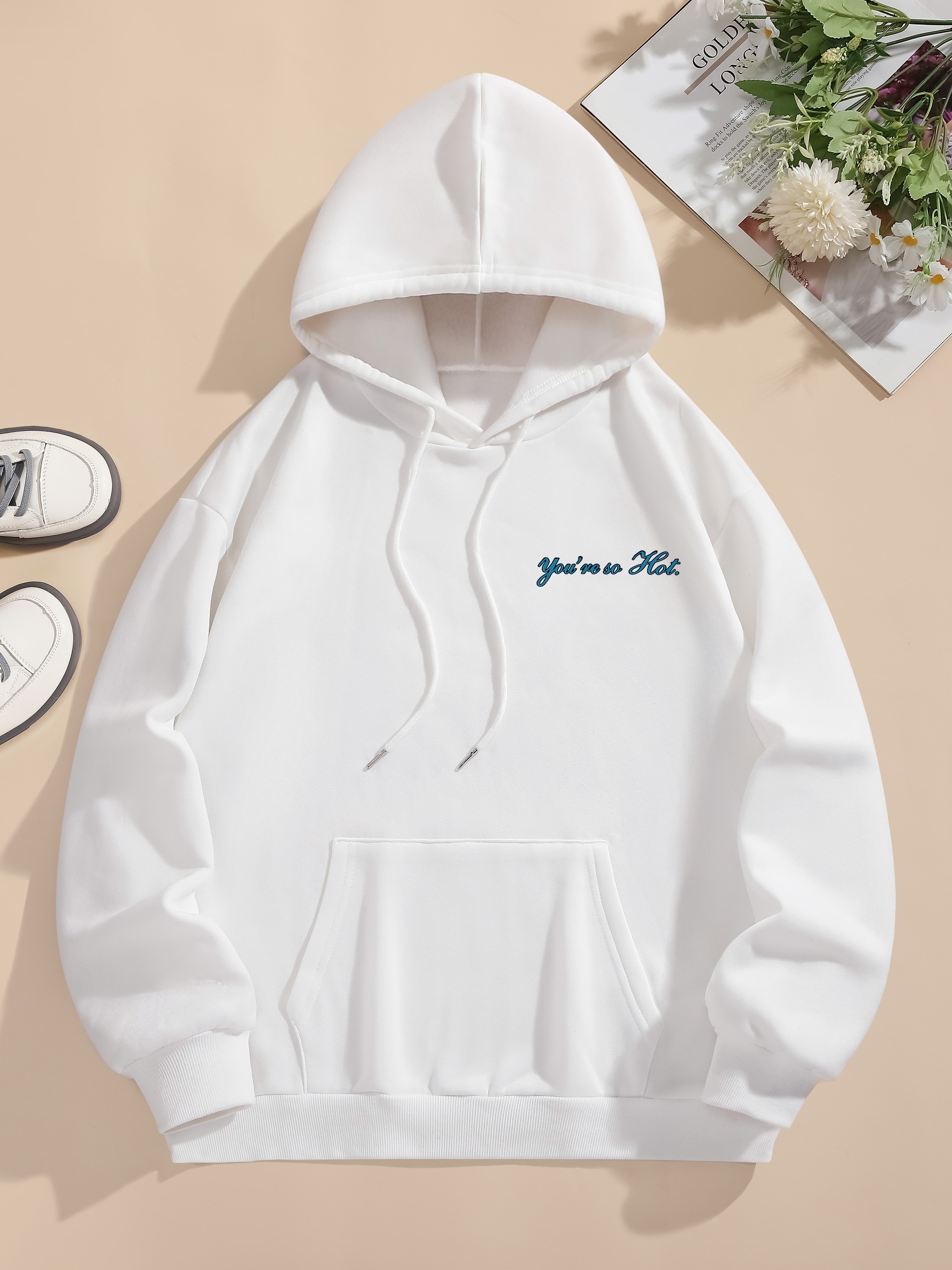 Hoodie Kapuzenshirt Damen Elegant Weißes Damen Kapuzenshirt