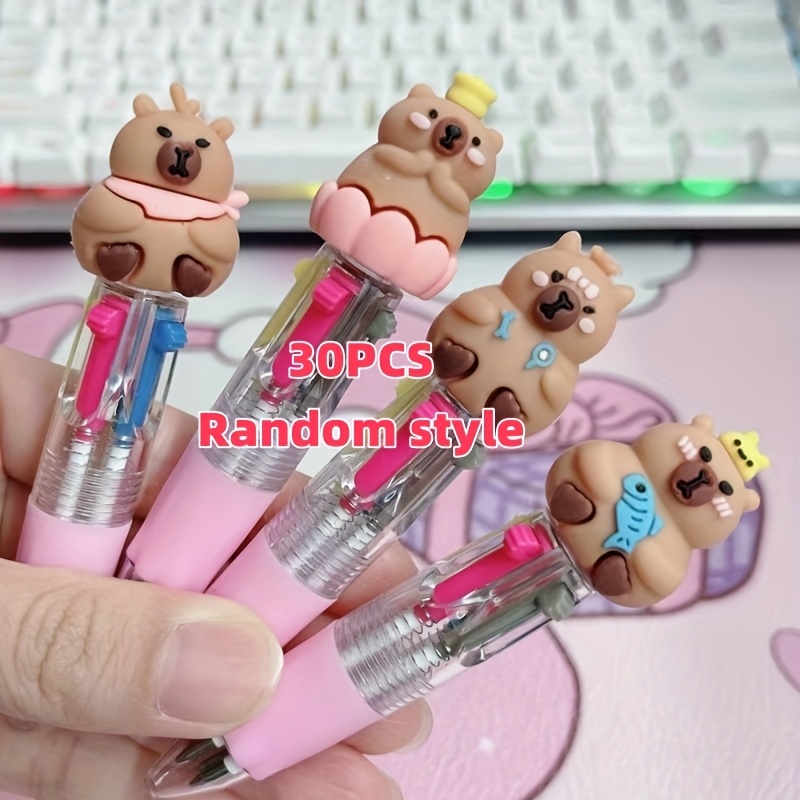 30pcs multi color round capybara retractable ballpoint pen   color pen portable for learning and office   reward ideal gift for   Product details 7