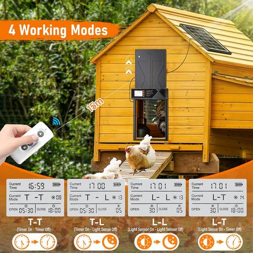chicken coop solar large and small automatic chicken coop solar automatic chicken coop solar with timer clock light sensor remote control intelligent clamping protection