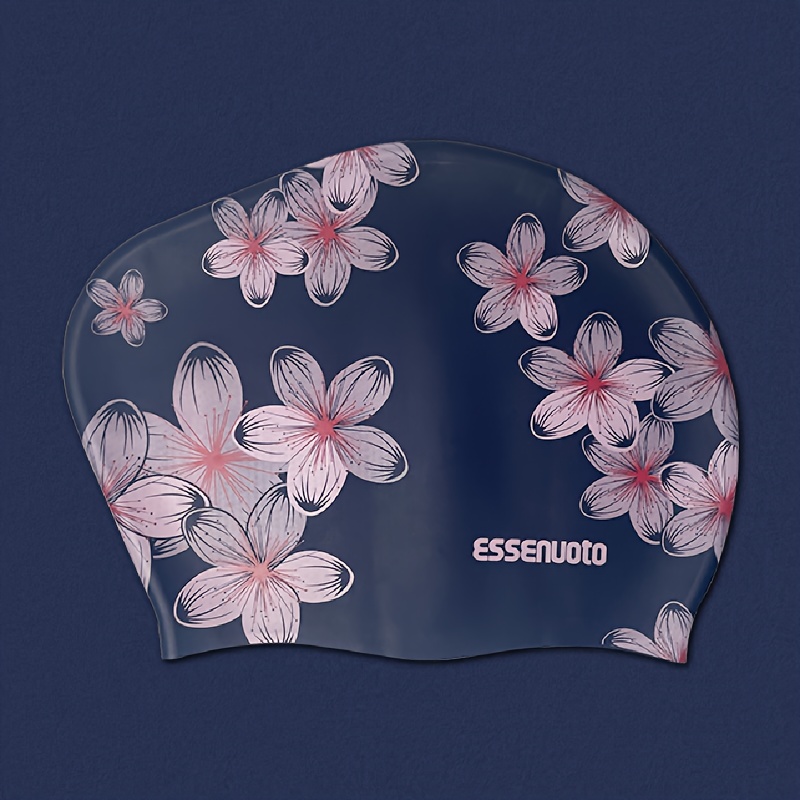 TEMU Silicone Swim Cap For Women With Long Hair, Large Head , Fashionable Bath Cap, Professional Adult Size Swimming Cap