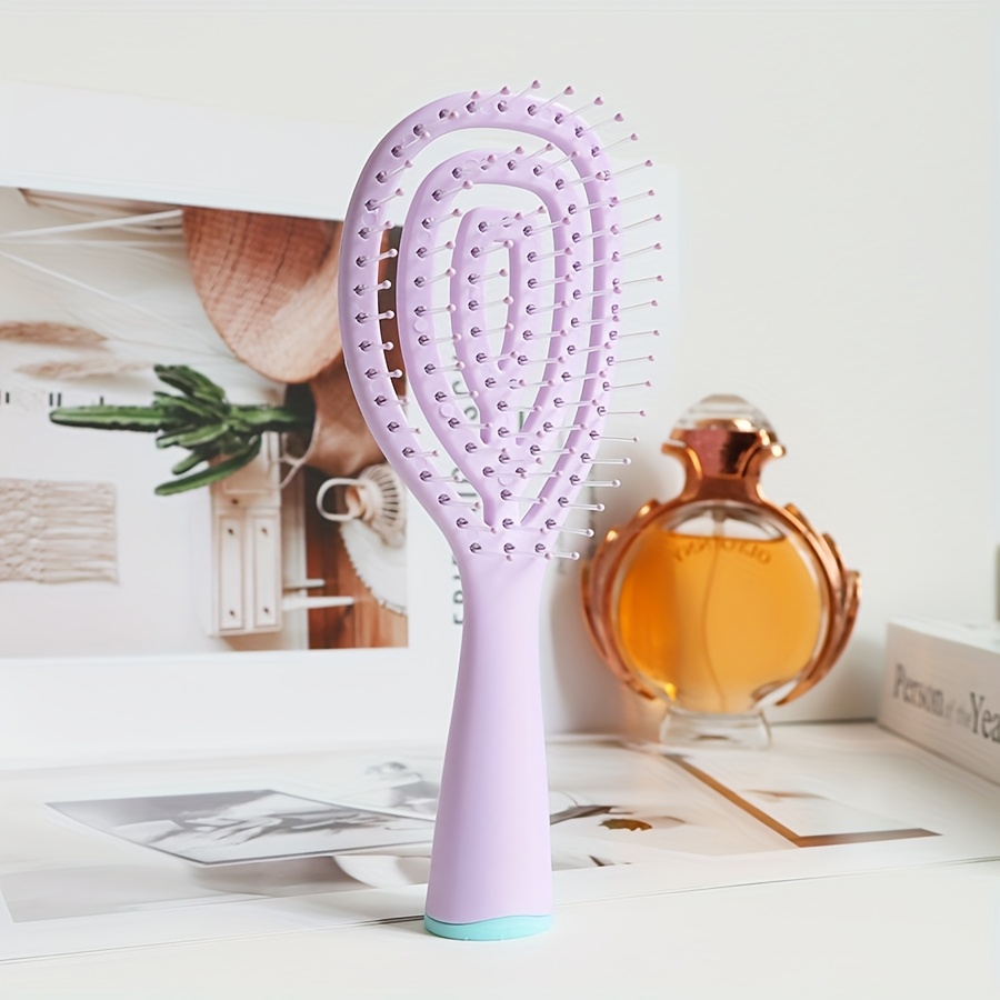 1pc Abs & Nylon Bristle Hair Brush - 360° Scalp Massage, Lightweight Travel-friendly, For Normal Hair - Japanese & Korean Style Grooming Essential