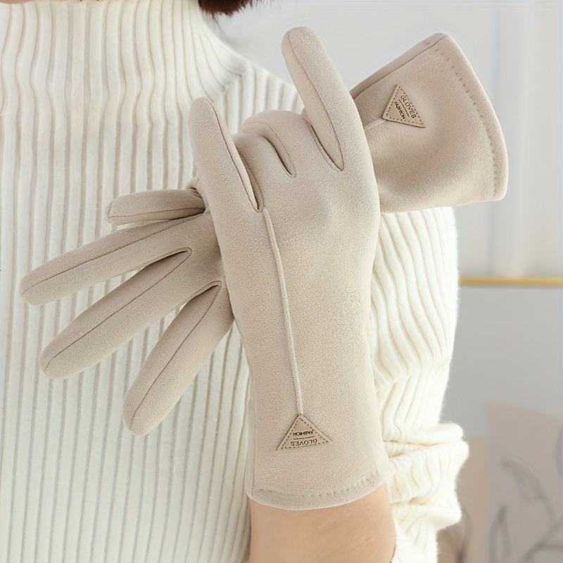 TEMU Women's Gloves New Style 2025 Autumn And Winter Warm Riding Cold-proof Touch Screen Korean Style Women' Label