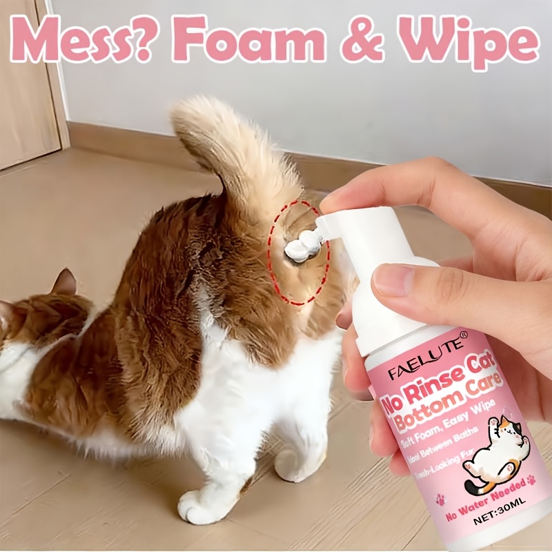 Faelute Waterless Cat Grooming Mousse - No-rinse Quick-dry Suitable For Messy Bottom, Suitable For Long Hair -prone…: retailer-supplied image