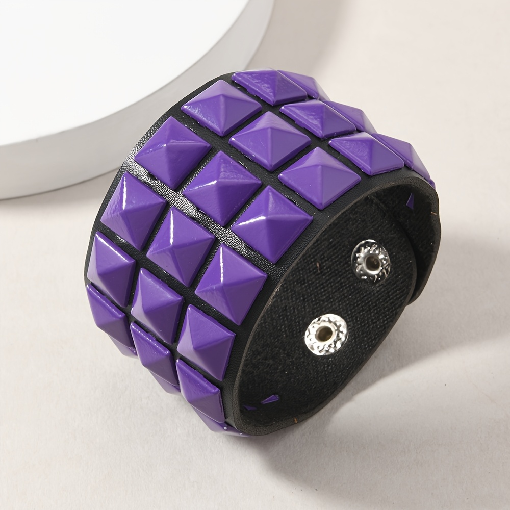 PU Fashion Bracelet with Multicolor Square Buckle, Unisex