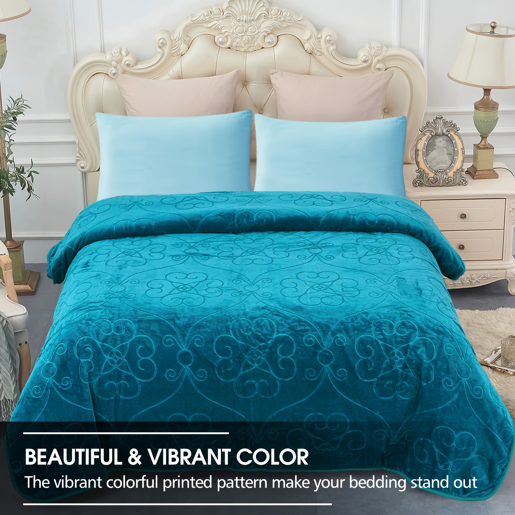 

1 Ply Polyester Embossed Blanket 3.5 Lb Korean Queen 75 X 91in- Super Soft Cozy Fuzzy Solid Blanket For Bed 5 Elegent Colors To Match Different Home Decor Styles For All Season