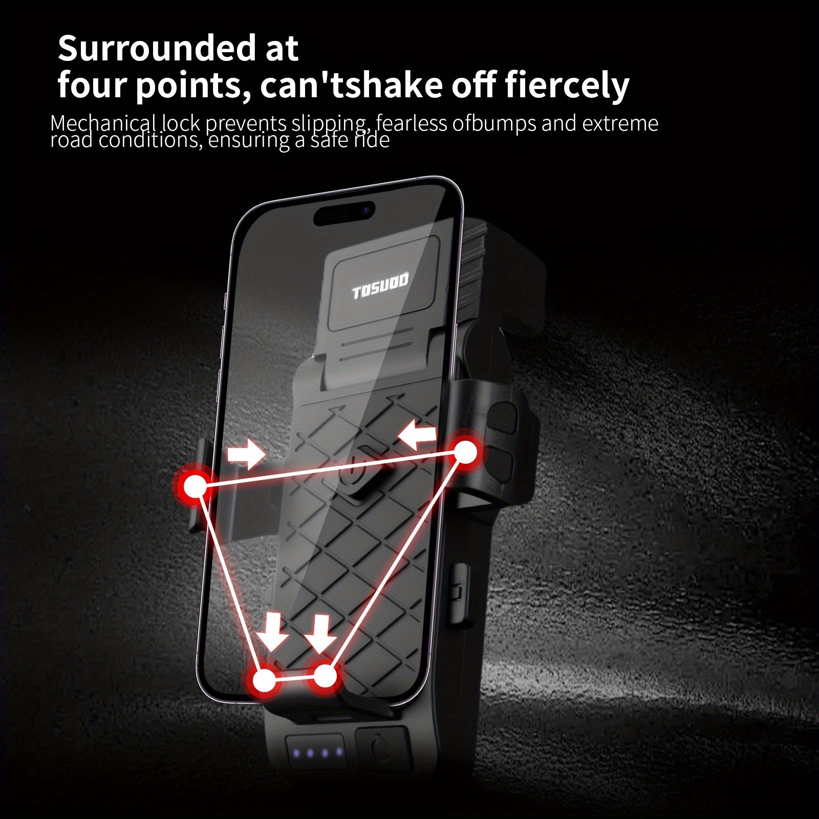 TOSUOD Mountain Bike Voorlichten met Hoorn, Draagbare Telefoonhouder, Oplaadbare Fietslicht, Fietsuitrusting, Fietslicht, Fietsaccessoire, Fietsaccessoire, Fietslicht Voor, Licht Voor Fiets, Fietsverlichting, Fietskoplamp, Fietsverlichting, Fietslamp, Voor Fietslamp, Fietsaccessoire Voor Fiets, Voor Fietslicht, Mountain Bike Accessoire, Voor Fietslicht, Krachtige Fietsverlichting