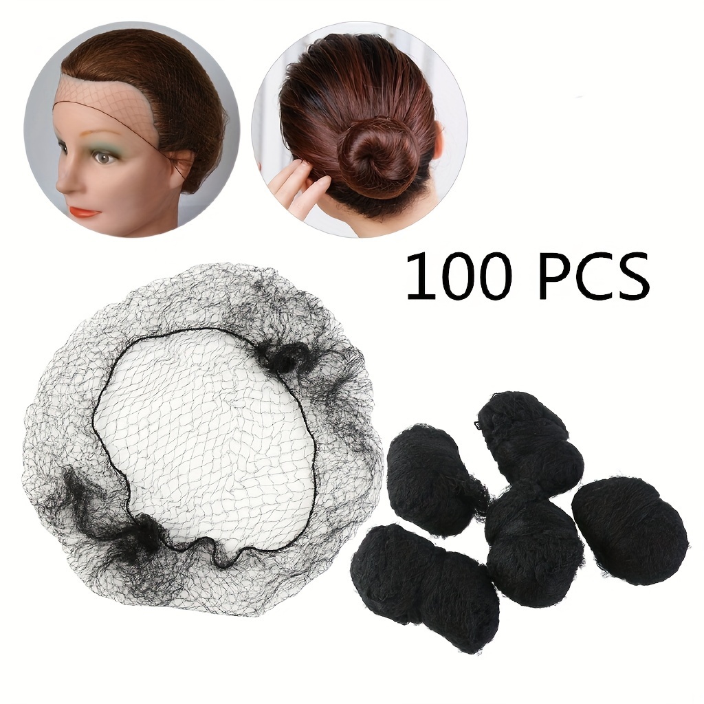 

100-pack Unisex-adult Invisible Elastic Wig Caps, Nylon Stretchable Hairnets With 1/4 Inch Opening For Wig Securing And