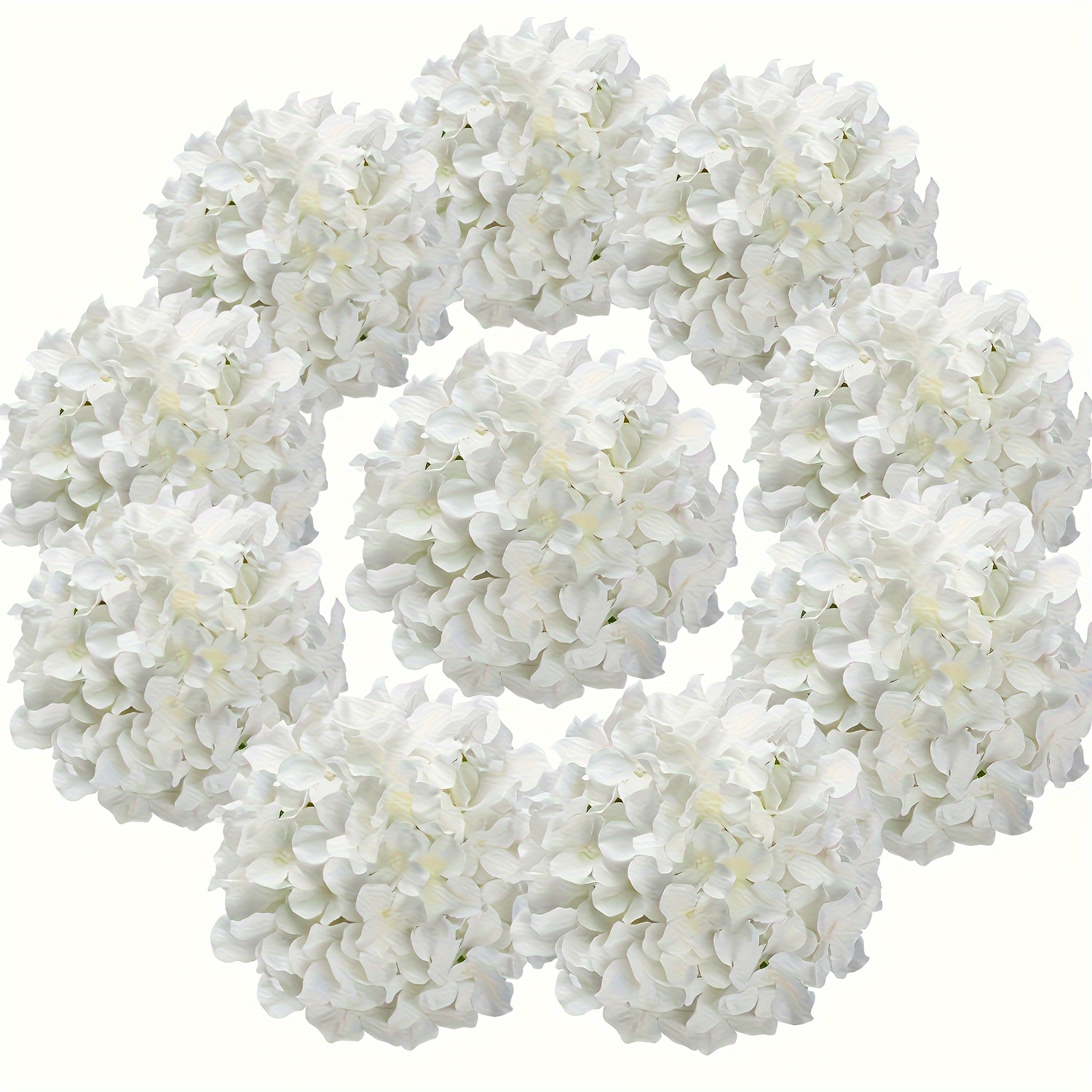 

45pcs White Silk Hydrangea Flowers Set With Stems - Weddings, Engagements & Home Decor