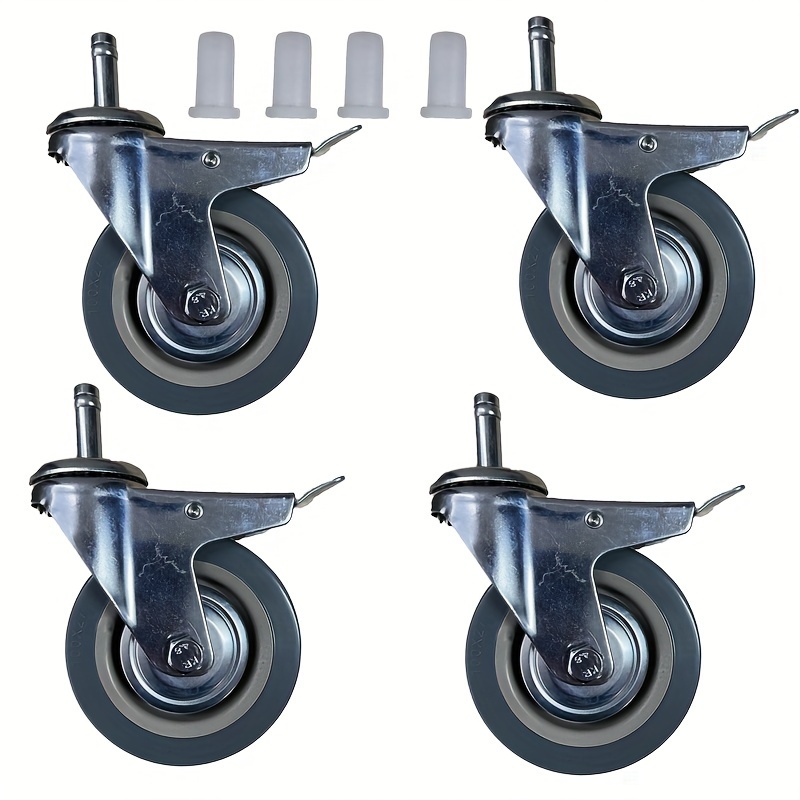  Ruedas giratorias con freno, ruedas resistentes para muebles,  ruedas dobles (1.5 pulgadas/2 pulgadas), juego de 4, C, 2 pulgadas (1.969  in) : Industrial y Científico