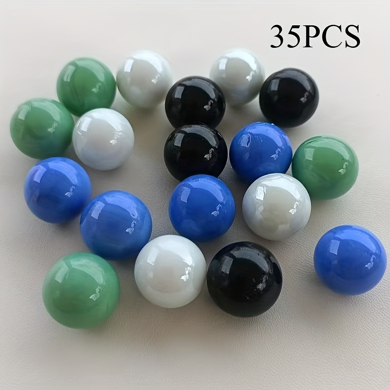 TEMU 35pcs Per Pack Of 16mm Cream Pure Mixed Color Marbles Glass Marbles. Suitable For Fish Tanks, Flower Pots, Glass Bottle Decoration, Courtyard