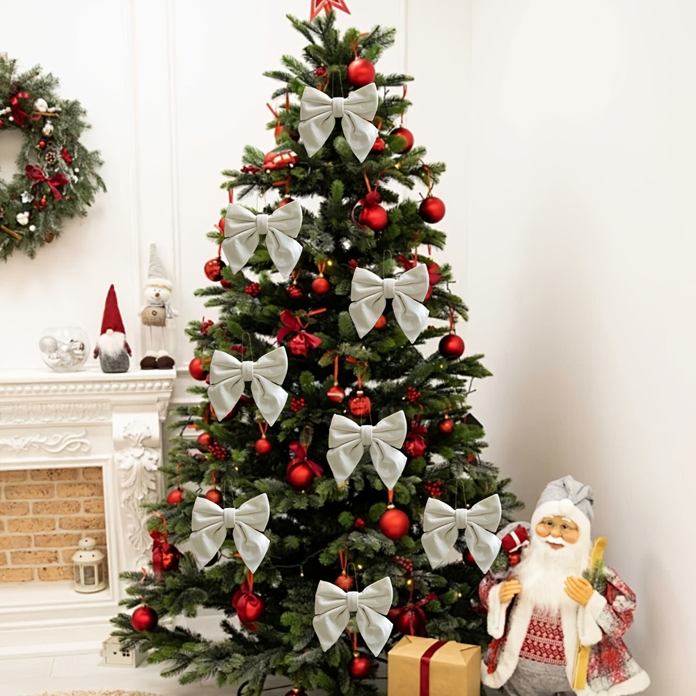 Mini albero di natale verde piccolo fiocco decorazione fornure per feste festa capodanno natale dorato  15