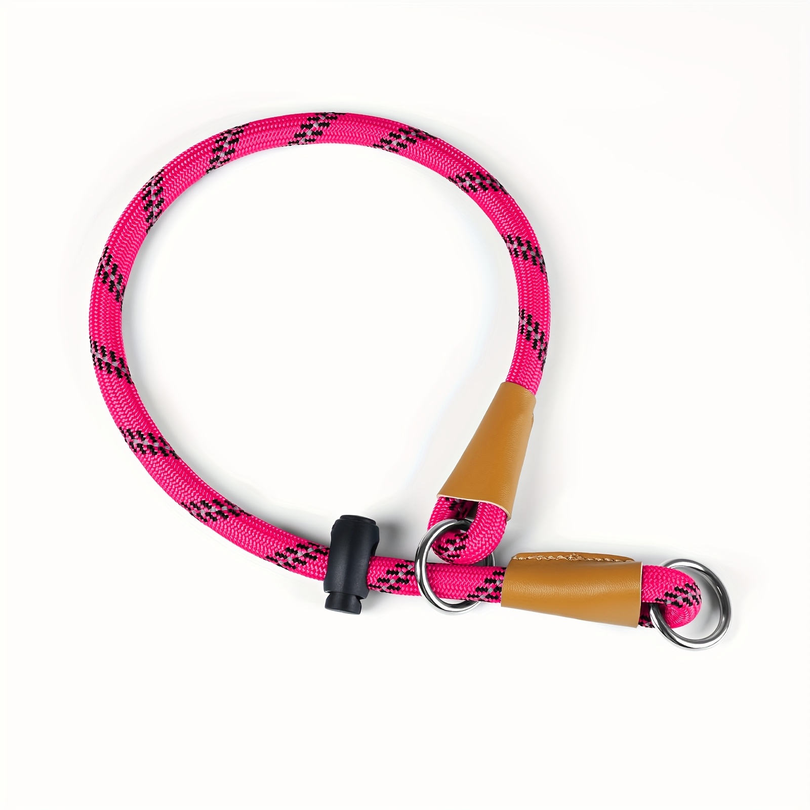 Reflective Striped Nylon Dog Collar with Adjustable Buckle