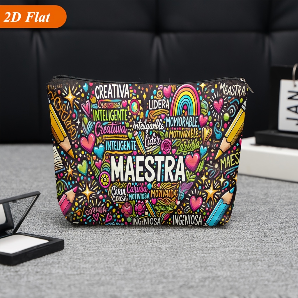 TEMU 1pc, Zipper Closure Cosmetic Bag, Durable Anti Fade Bag, Portable Storage Bag, Student Pencil Case, Toiletry Bag, Pencil Case Travel Bag, Snack