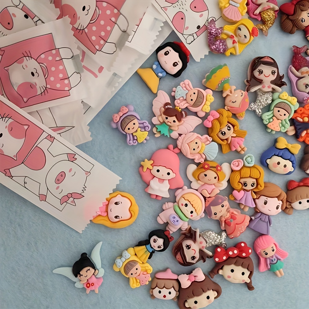 

20-piece Set Princess Charm Pendants - Surprise , Cartoon-inspired Cute Plastic Beads With Rose Detail, Ideal For Jewelry Making & Crafts, Perfect Gift For All Seasons & Festivities