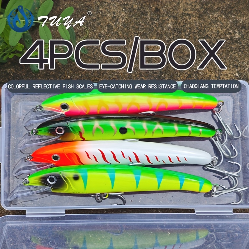 4pcs Lure Baits Artificial Baits, Long Throw Lure Baits Blood Hook Killer Artificial Bait Hard Bait