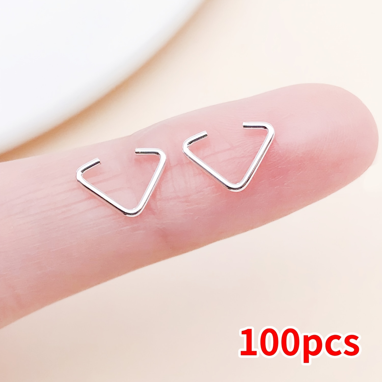 TEMU 100 piezas de hebillas triangulares de 7X9 mm para pulseras, collares y aretes DIY - Suministros y accesorios para hacer joyería