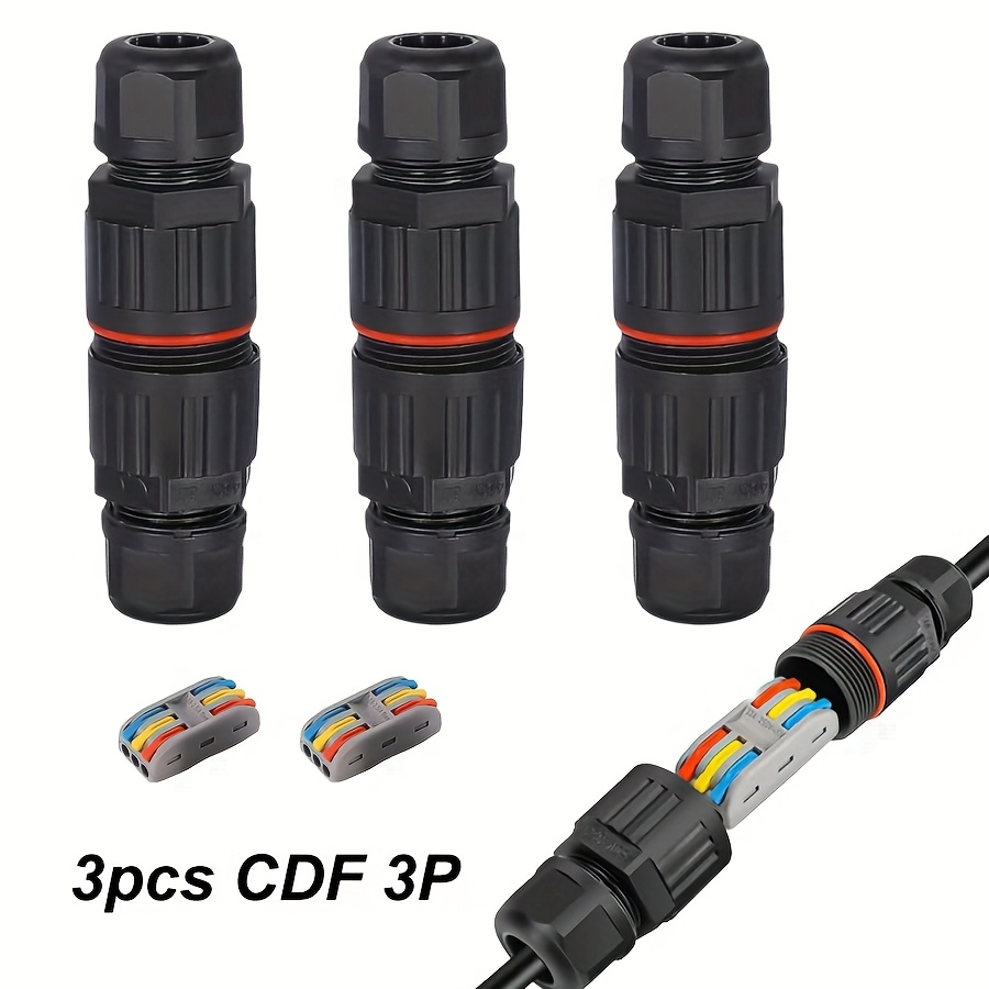 3pcs 2/3 Pin Cable Connectors For Quick Connection Terminals For Led Lights, Suitable For Outdoor Buried Wiring Posts
