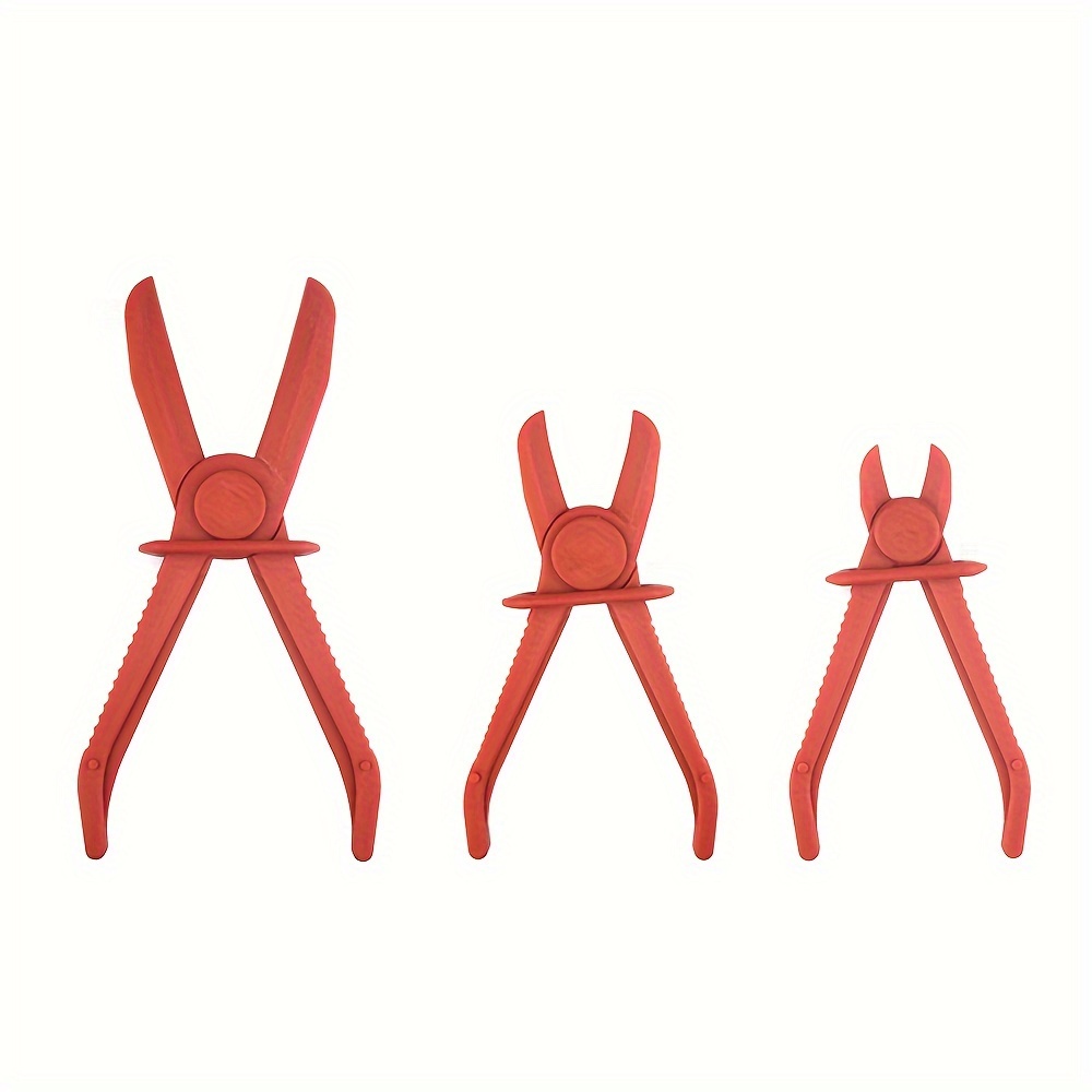 

3pcs Hose Clamp Pliers Hose Pinch Pliers Line Clamps For Fuel Hoses, Gas Lines Brake Hoses, Radiator Hoses, Coolant Hoses, Flexible Hoses, Red