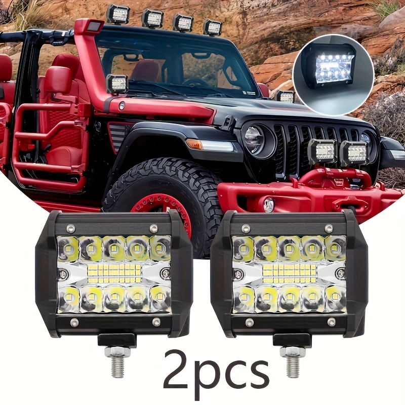 2 piezas de barra de luz de automóvil de 10,16 pulgadas, luz combinada de alta brillantez de 12V, 20 LED, iluminación ultra brillante, accesorios de mantenimiento de automóviles para hombres, adecuados para camiones, RV y motocicletas, sin batería.