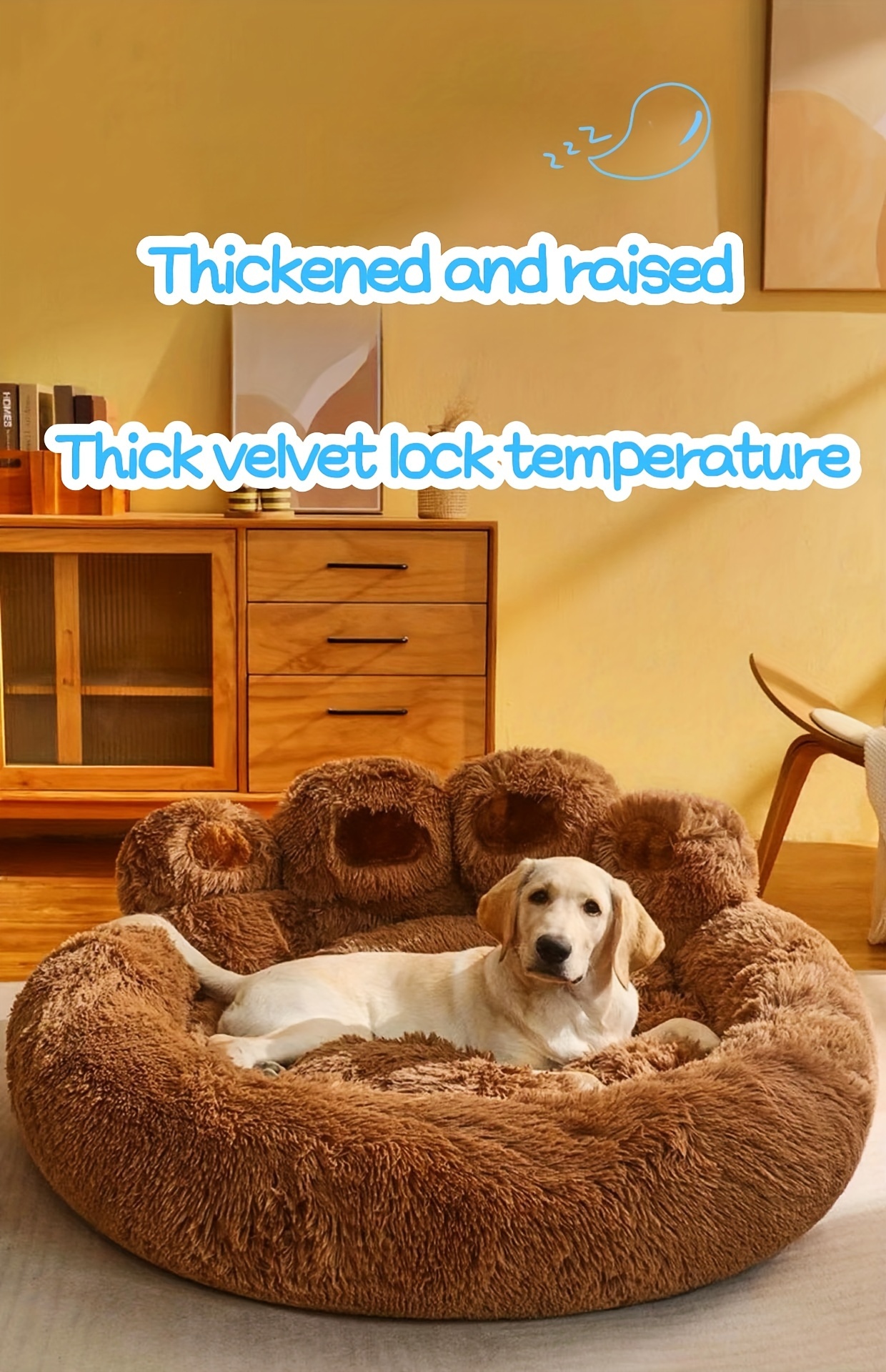   paw shaped pet bed dog nest long plush soft dog sleeping bed cushion sofa Product details 2