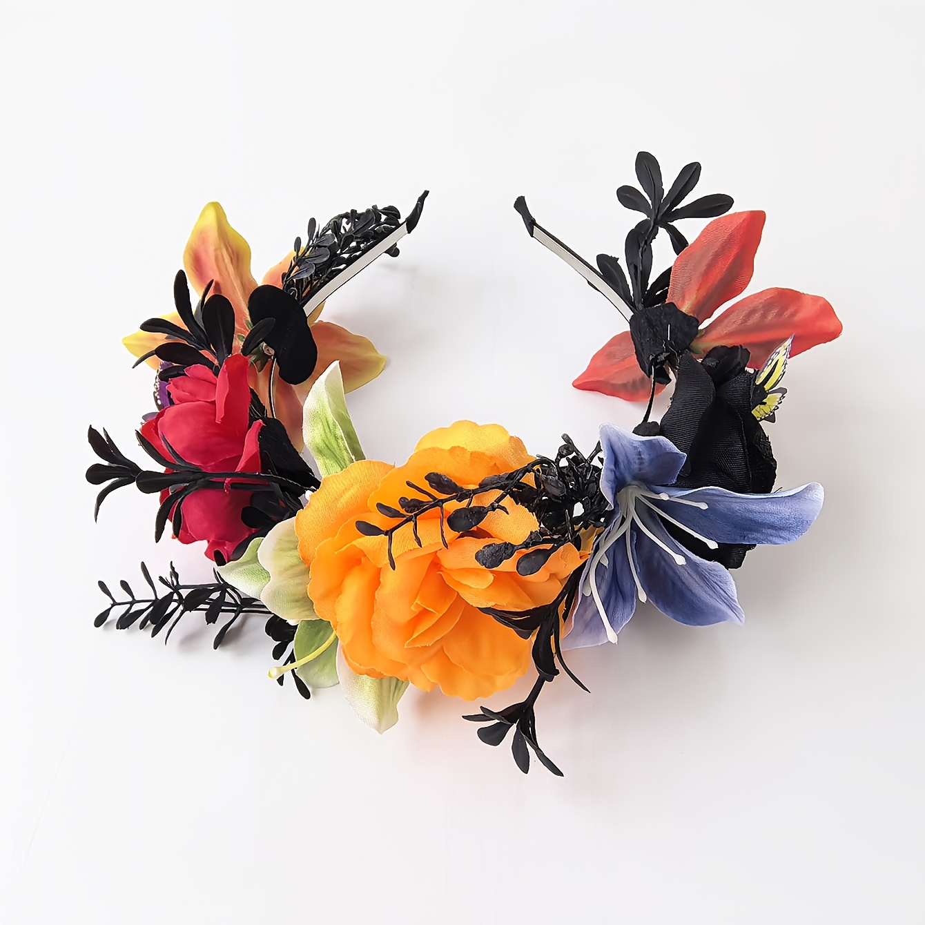 TEMU 1pc Contrast Faux Floral Headband, Vintage Dark Lolita Style Hair Accessory, Halloween Gift, Holiday Party, Wedding Dark Photography, Stage