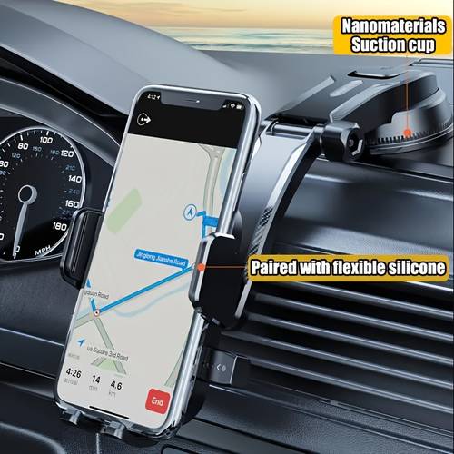 car phone holder adjustable arm with ergonomic suction cup and elliptical design compatible with iphone samsung smartphones fashion accessories texture anti slip pad