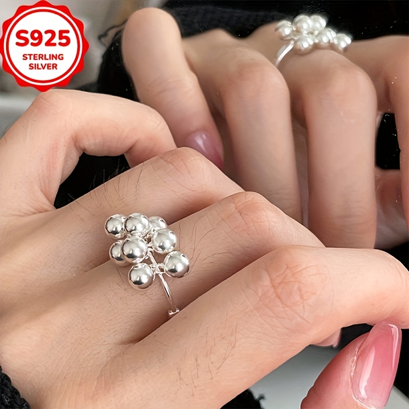 Women's 925 Hypoallergenic Grape Cluster Open Ring