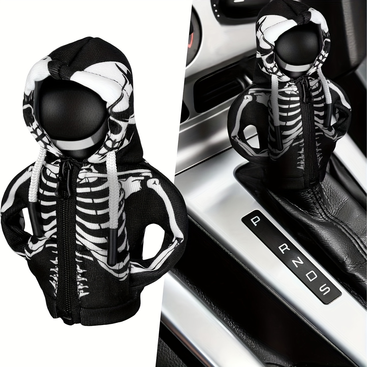 

1pc Housse de Pommeau de de Vitesse Crâne d'Halloween pour Voiture, Housse de de Vitesse I Sweatshirt Petit, Housse de Protection de Pommeau de de Vitesse pour de la Voiture