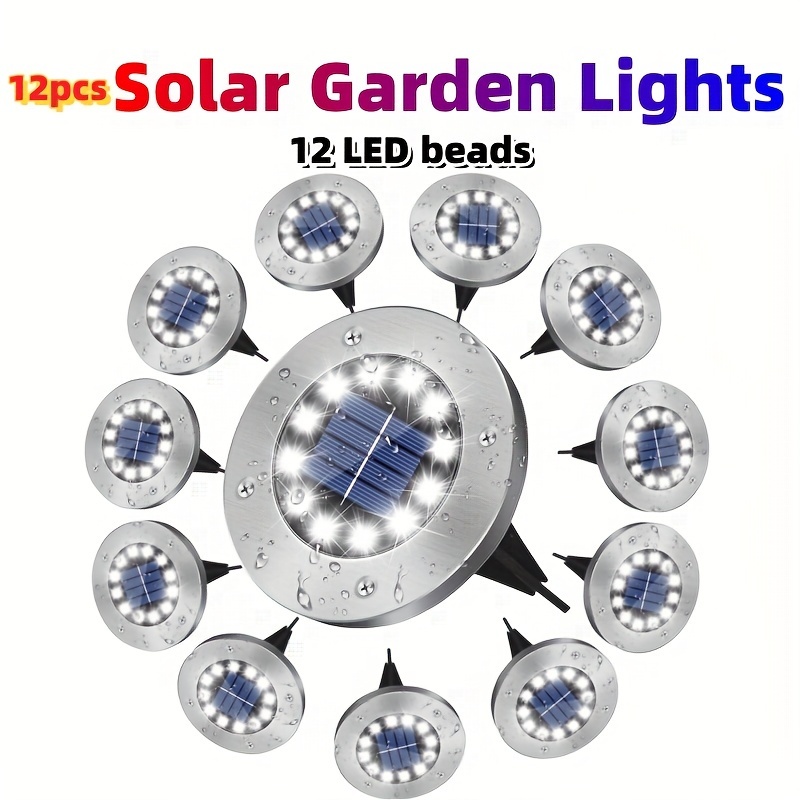 

12/24pcs Solar Garden Lights With 12 Led Bulbs, Used To And , Making The Garden , White Light,