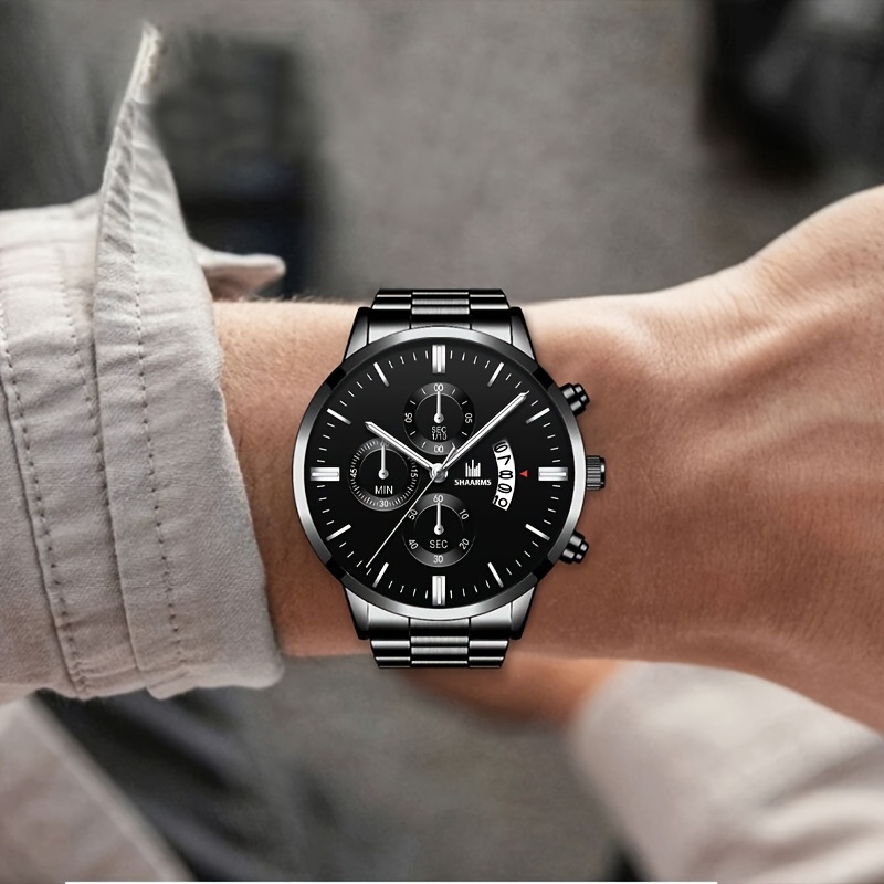 Men's 3 Stylish Watch Set with Matching Accessories, Gift Ready