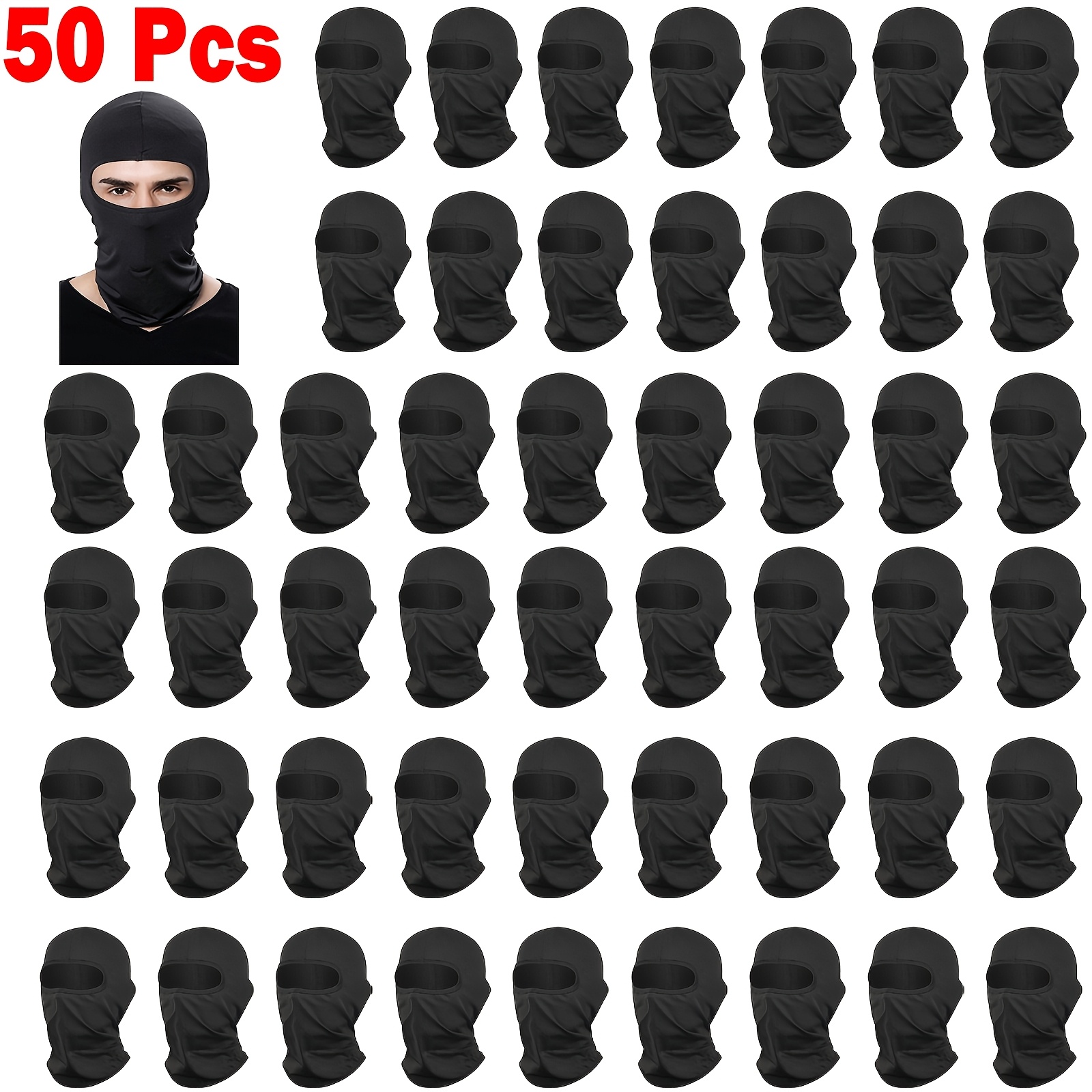 Set Of 50 Balaclava Ski Masks - Protection, Breathable And Wind-resistant, Ideal For Outdoor Activities, Cycling, And Motorbiking | Neck Gaiter Suitable For Men And Women