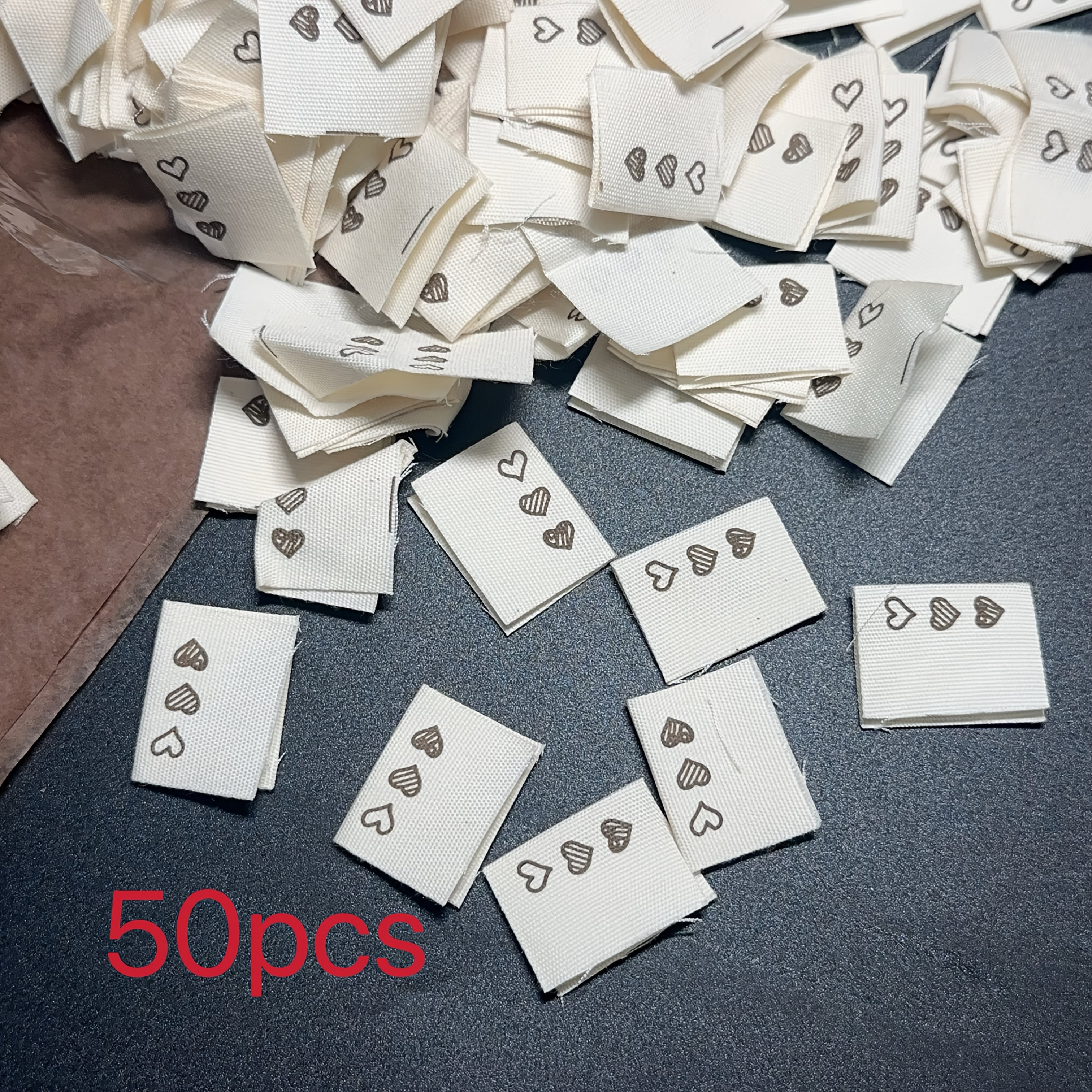 E-shop 50 Stück Waschbare Etiketten Nähstoff Flicken Kleidung Zusatzflicken Etiketten Vintage Herz Premium