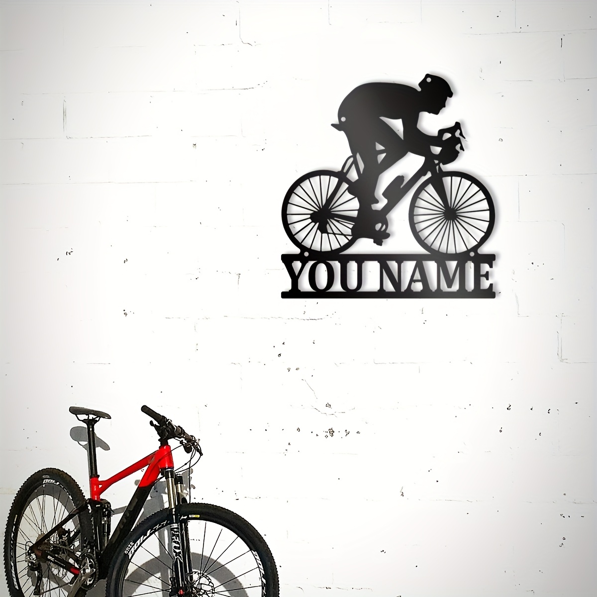 

Custom Men's Road Bike Racing Metal Wall Art - Personalized Name Sign For Cycling Enthusiasts - Decor & Birthday Gift For Bikers