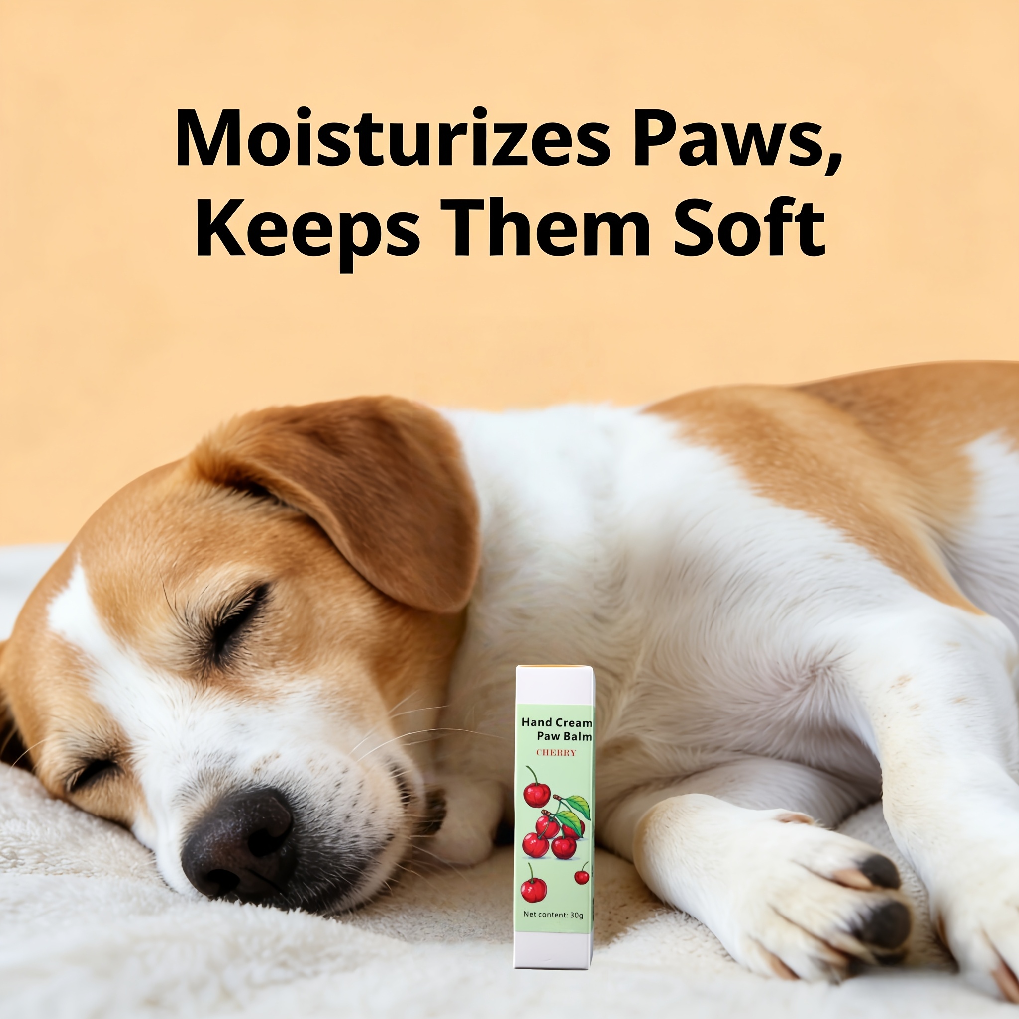 Cherry Flavor - Pet Paw Care Cream for Cleaning And Maintaining Healthy Paws - Moisturizes And Soothes Nails And Paw Pads - for Dog And Cat Foot Care, Without Battery