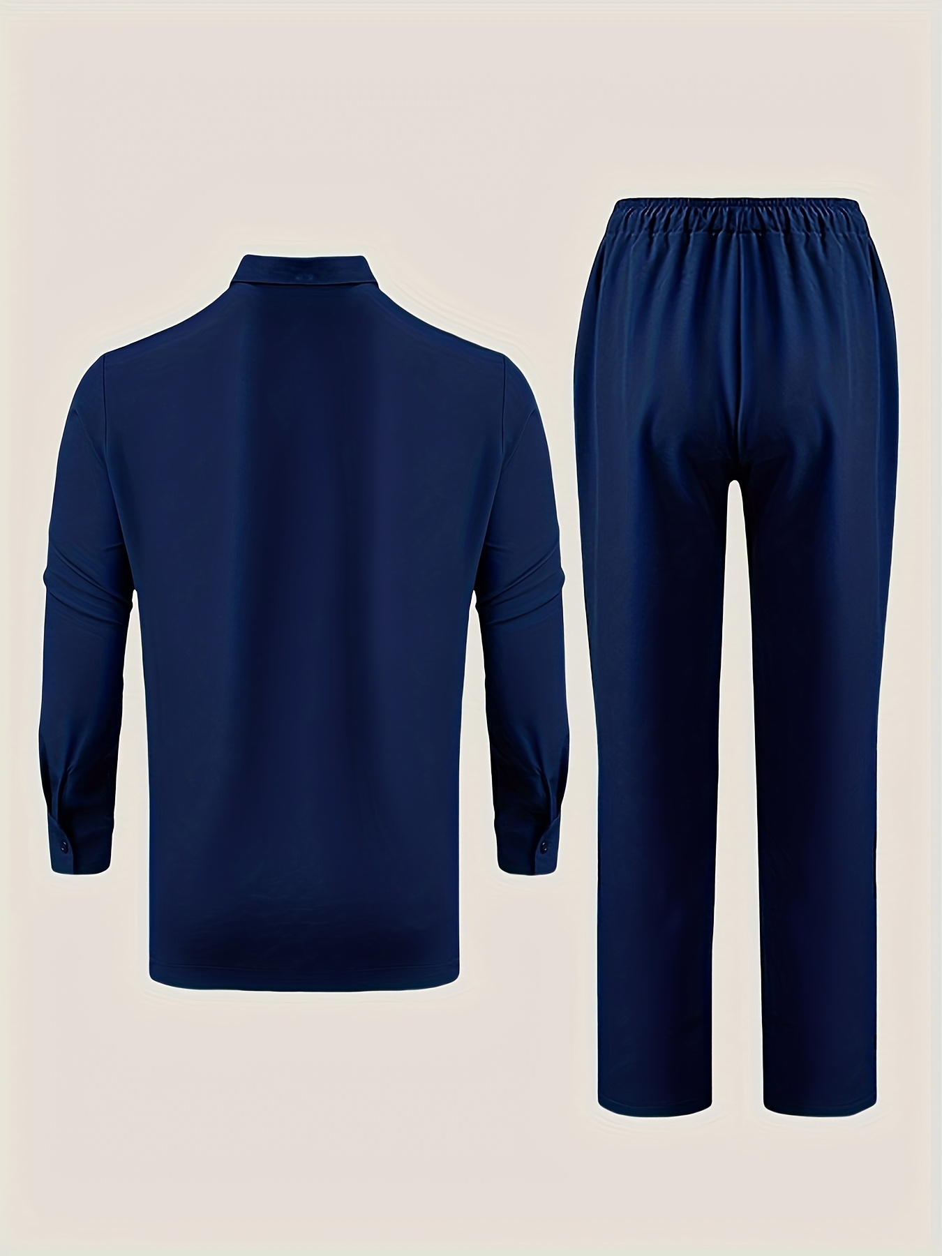 Men's Dashiki 2pcs Suit, Turn- Collar, Single-Breasted Button, Pocket Design Shirt, Drawstring Elastic Waist Long Pants, Suitable for Weddings, Dates, Birthdays, Parties, Celebrations, Commuting Office Men's Clothing