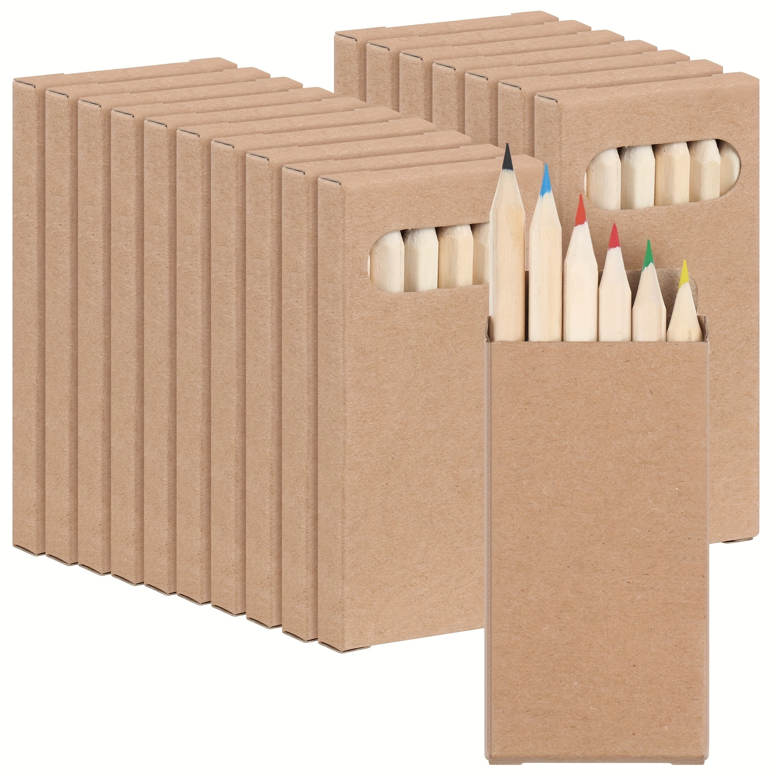 TEMU Bulk Set Of 50 Packs Of 3.5-inch Mini Colored Pencils In Boxes, Perfect For Gifts, Drawing, Birthday Goodie Bags, And Party Favors, With 6