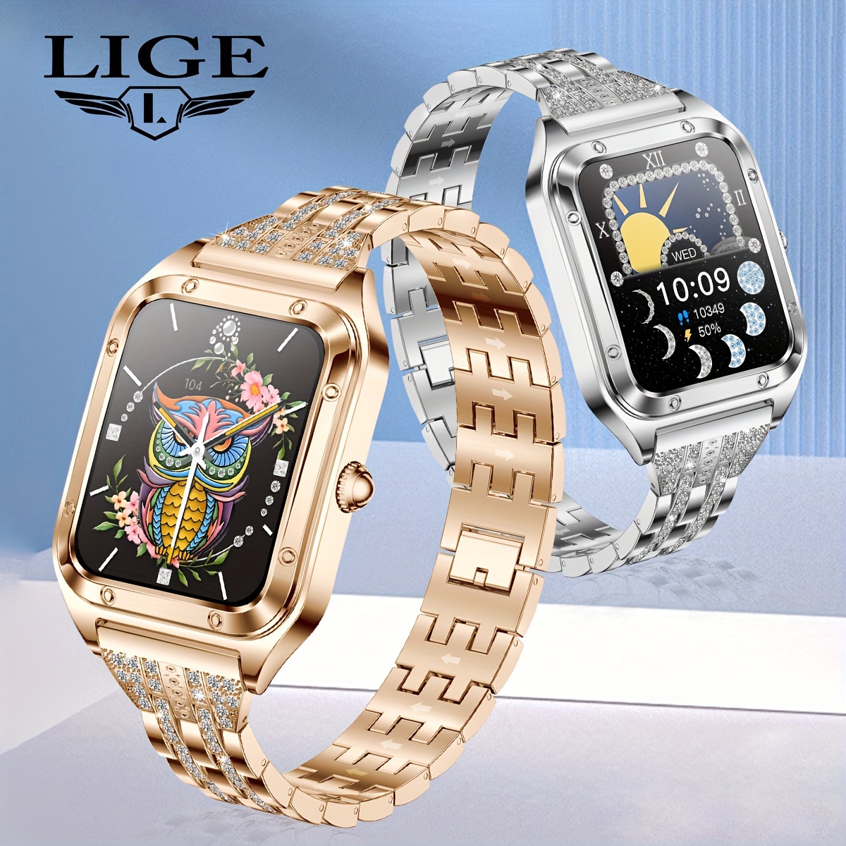 

Lige 1.59" Hd Touch Screen Smart Watch, Wireless Calling & Messaging, Waterproof, Long Battery Life, Multiple Sports Modes, Compatible With Android & Ios, Activity For Men And Women