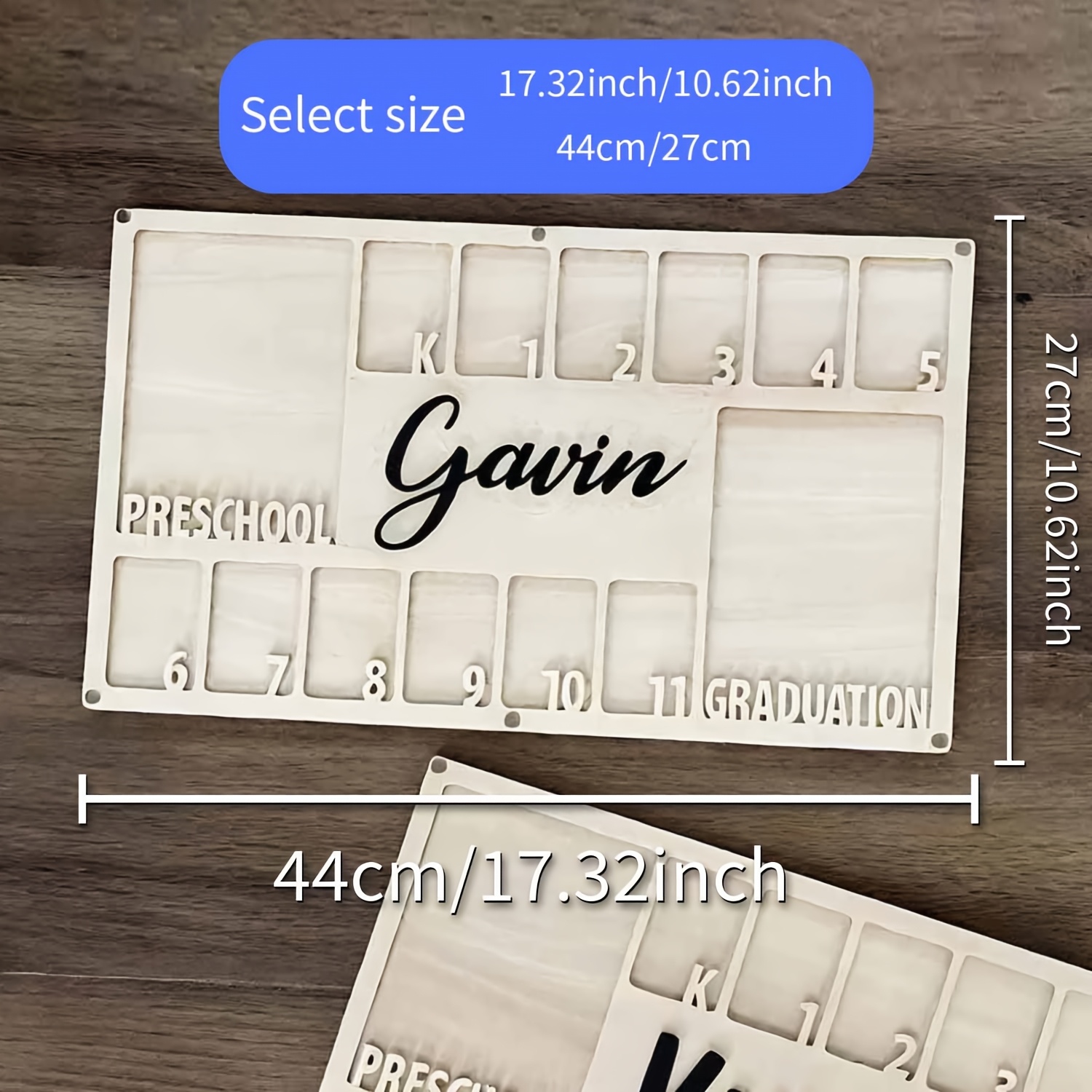 TEMU 1 Personalized Wooden Grade Commemorative Photo Frame, Black Font Design, Bohemian Style, Unique Gift For Him/her, Suitable For Room, Living