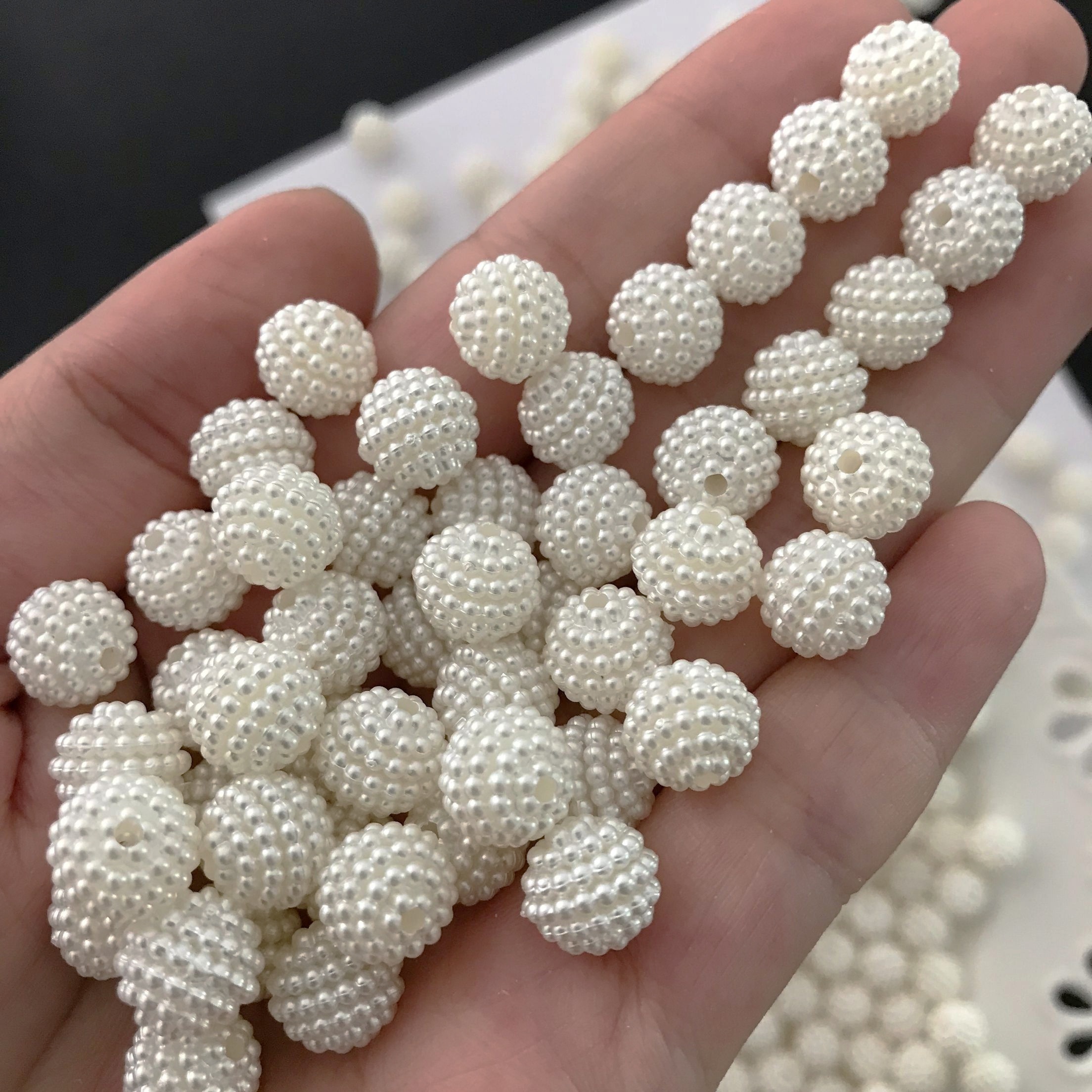 100 pack cream white acrylic bead caps making Temu Pakistan