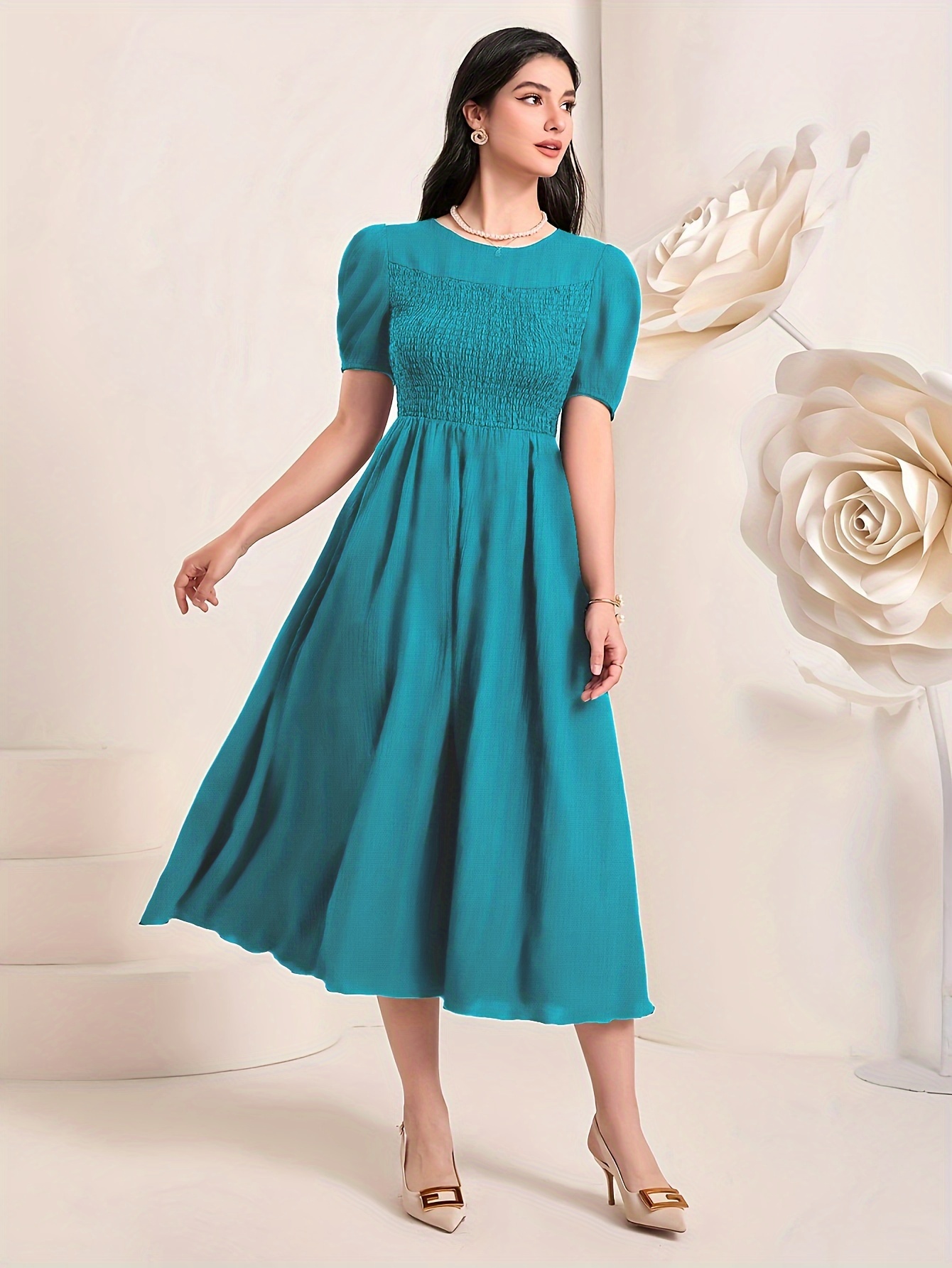 turquoise dresses for women sold on Temu United States