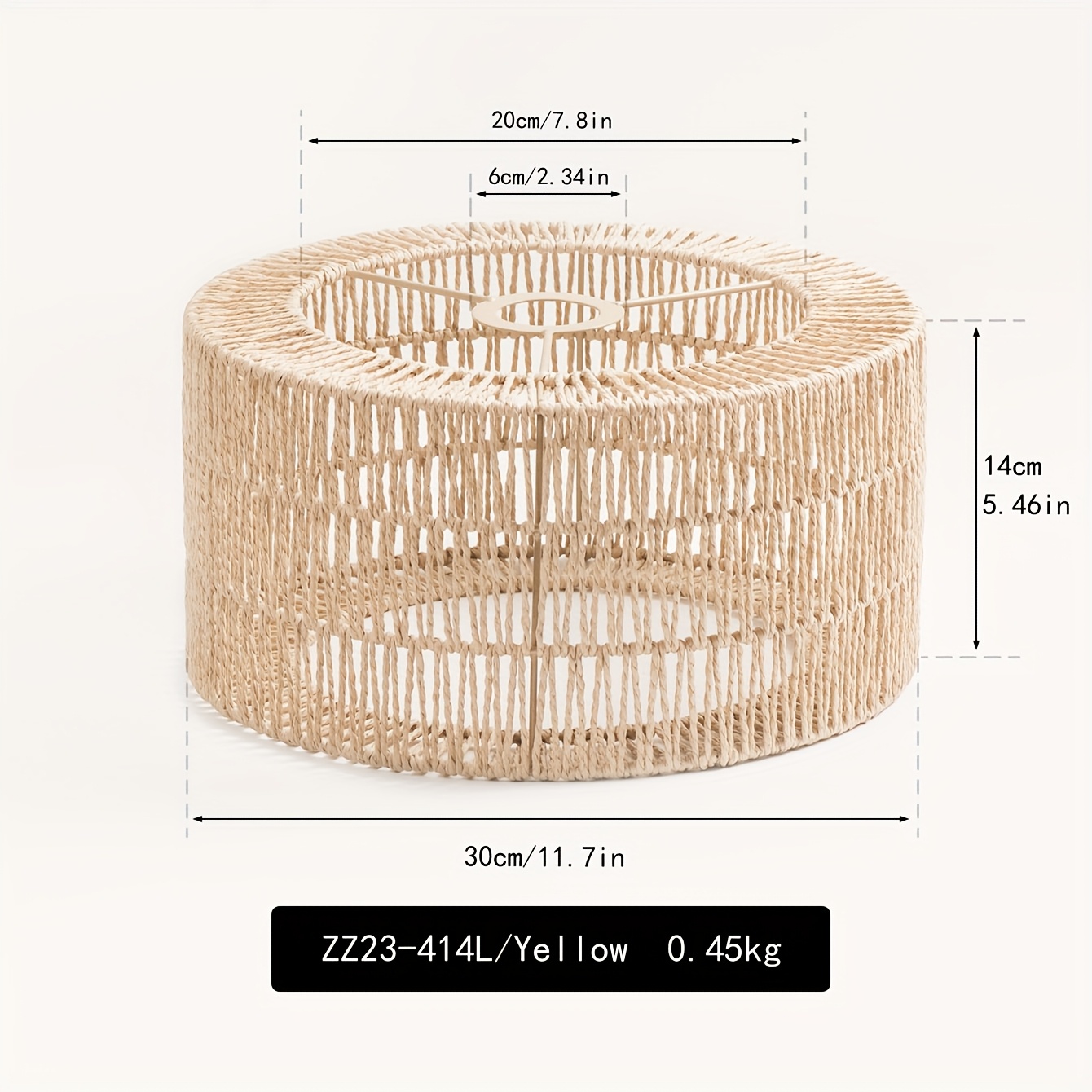 Image of Indoor Creative Decorative Pendant Lamp Shade, Paper Rope Material Decorative Lighting, Handmade Artistic Lamp Shade, Home Decoration Item