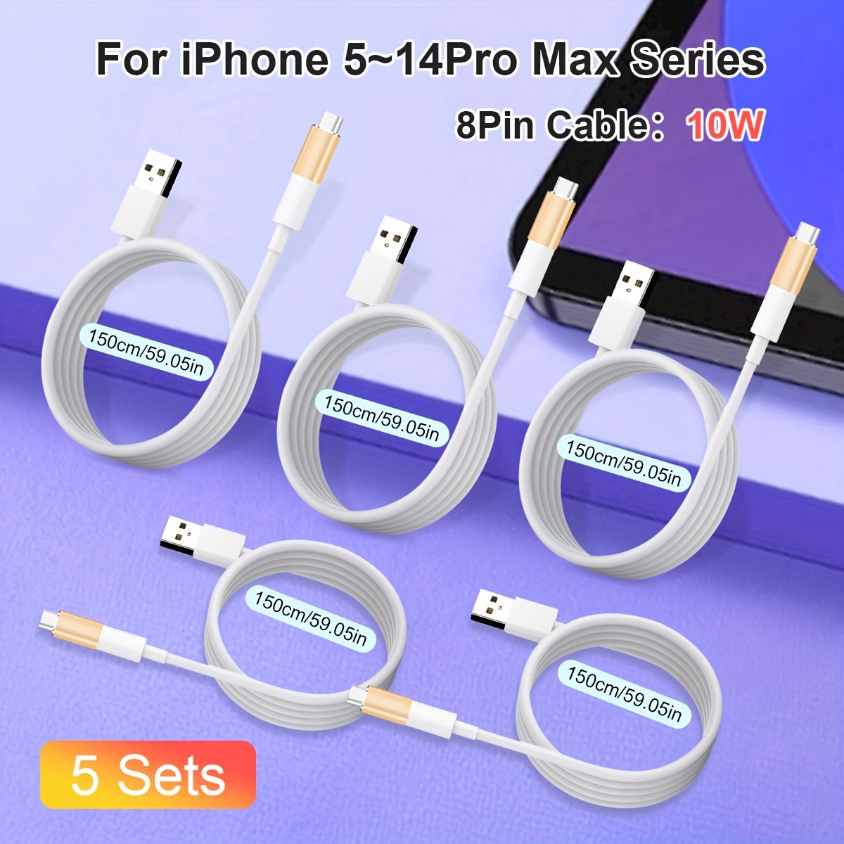 Cable para iPhone 4S, sincronización USB de 30 pines y cable de datos de  carga para iPhone 4/4S/3G/3GS, iPad 1/2/3 y iPod (5 pies/4.9 ft), paquete  de