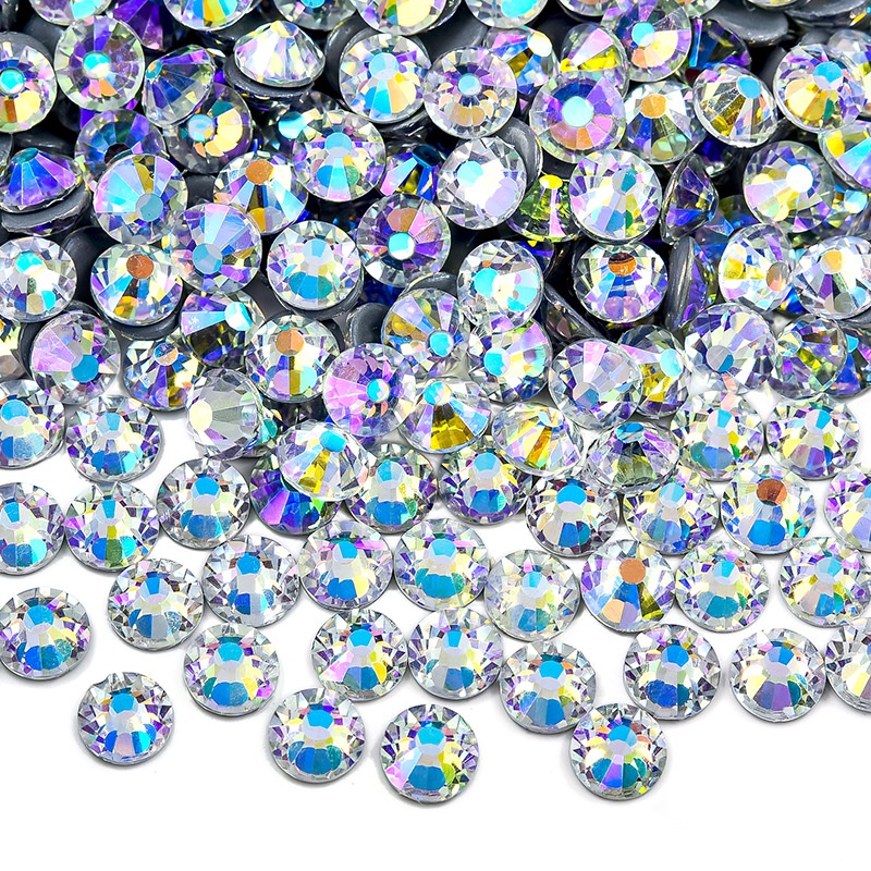 E-shop 1460/290 Stück Sternenhimmel Bunte Heißfix Strass Edelstein Glas Material Funkelnde Kristall Edelsteine für Kleidung und Kunstwerk Dekoration