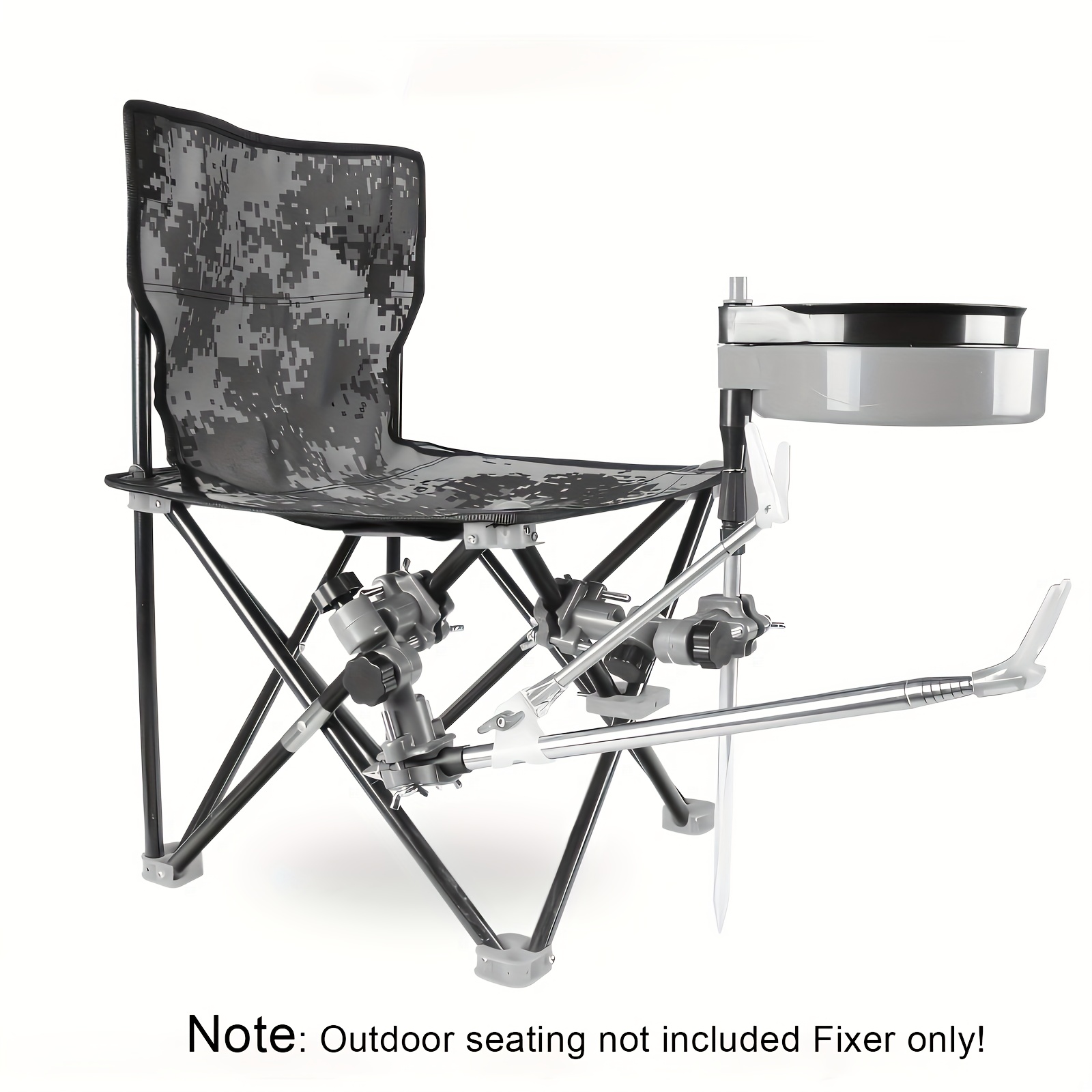 

360° Adjustable Universal Fishing Chair Rod Holder - Durable Abs Construction, Fishing Umbrella & Gear Fixer, Perfect For Outdoor Anglers