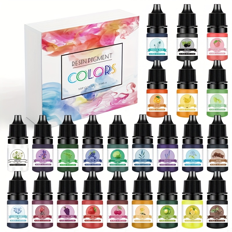 Image of 24 Colors Of 5ml Transparent Epoxy Resin Colorant, Liquid Dye For Resin Coloring, Suitable For Jewelry Making And Crafts - 5ml/0.17oz Per Bottle
