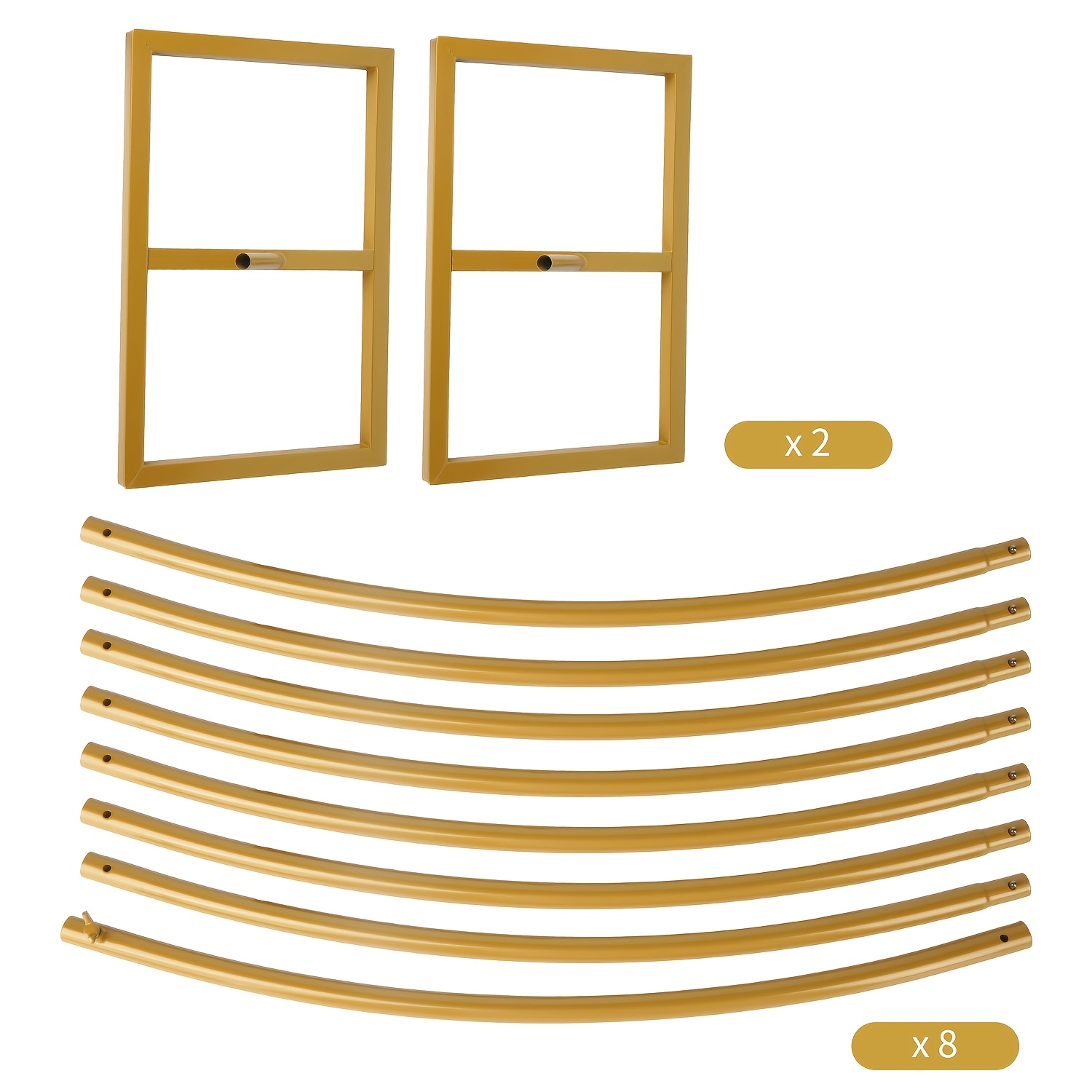 E-shop 2Mx1,8m ELegant Goldener Runder Hochzeitsbogenrahmen – Vielseitiger Feier-Hintergrundständer für Hochzeiten, Verlobungen, Geburtstage,