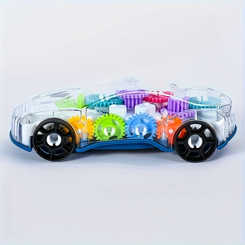 electric universal transparent gear   with music and light racing simulation model small car details 9