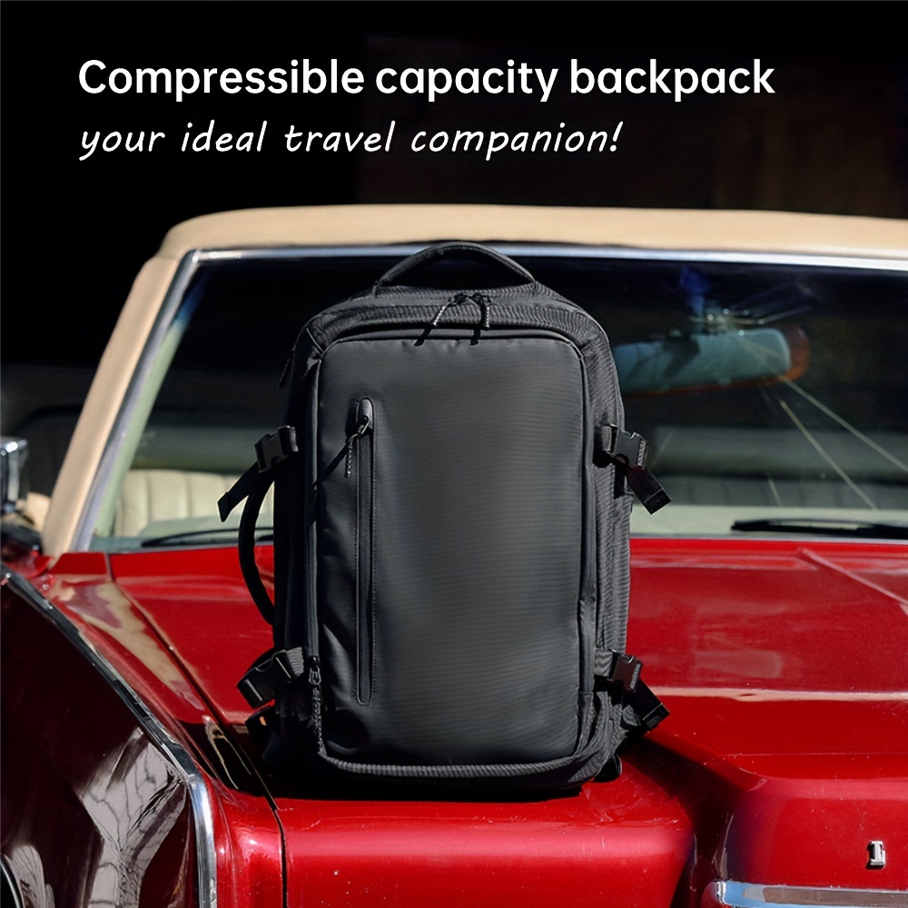 

Portable Luggage Backpack For Men, Large Capacity Multi-functional Travel Backpack For Business Trips, With 16-inch Laptop Compartment & Vacuum Storage Zipper Pocket